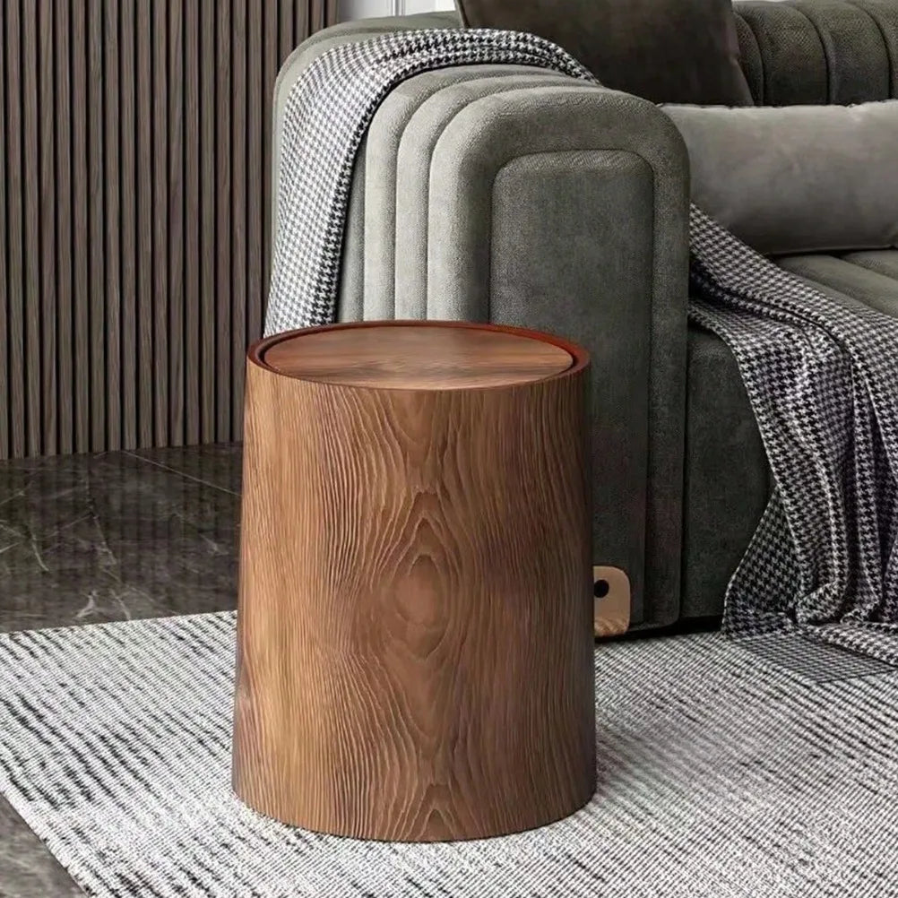 Poubelle Style Tronc d’Arbre – Couvercle à Bascule – 3 Tailles – Bureau, Cuisine & Salle de Bain