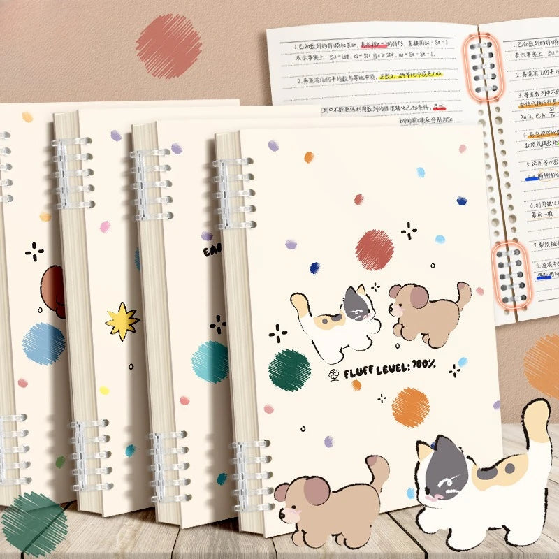Cahier à Feuilles Mobiles Cartoon – Super Épais, Couverture Imperméable, Style INS, Format A5
