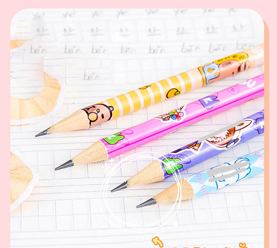 Lot de 10 Crayons HB Kawaii – Capybara, Pony & Labubu, Grande Gomme, Cadeau École & Papeterie