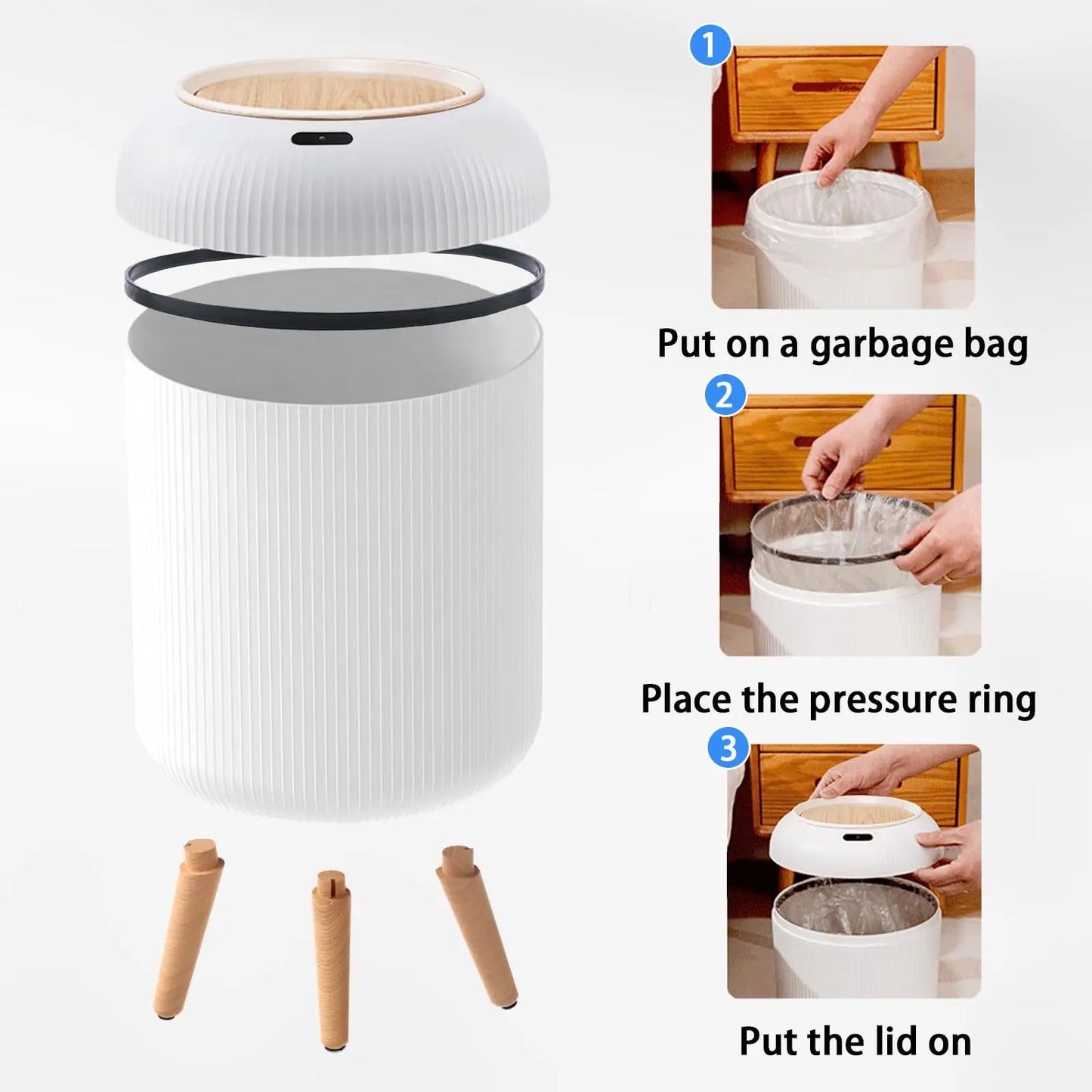 Poubelle Automatique 10L avec Capteur Infrarouge – Ouverture Sans Contact, Bureau & Maison, 5 Coloris