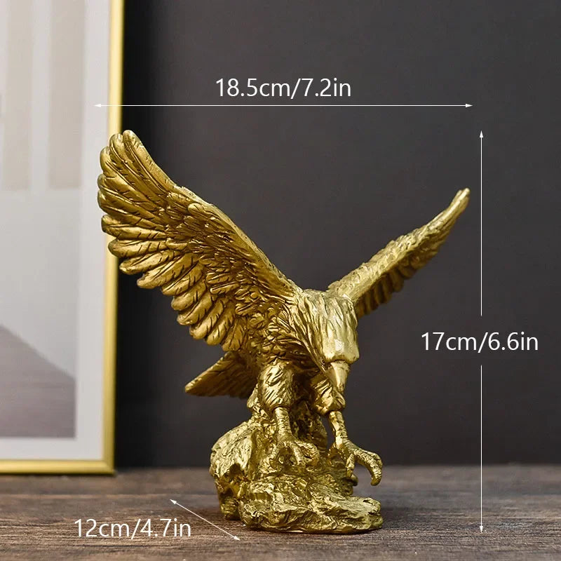 Statue Aigle Doré en Résine – Figurine Décorative Prestige Bureau et Salon
