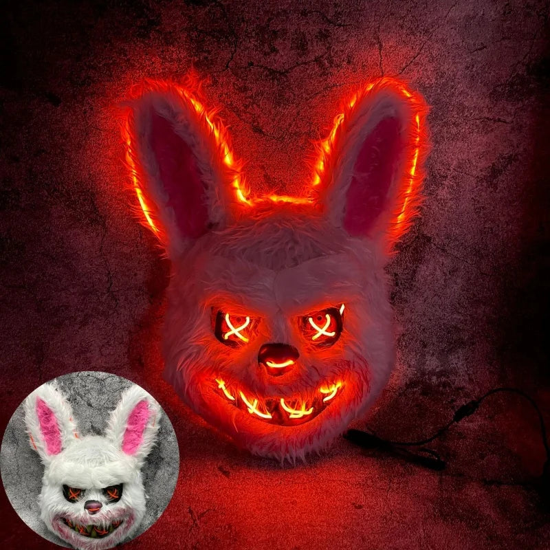 Masque Halloween LED Lapin & Ours – Déguisement Cosplay Carnaval Adulte