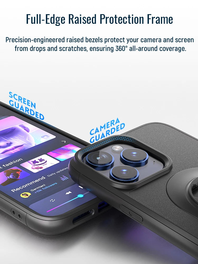 Coque Antichoc iPhone + Support Moto, Vélo & Voiture – Compatible iPhone 7 à 17 Pro Max, Fixation Verrouillable