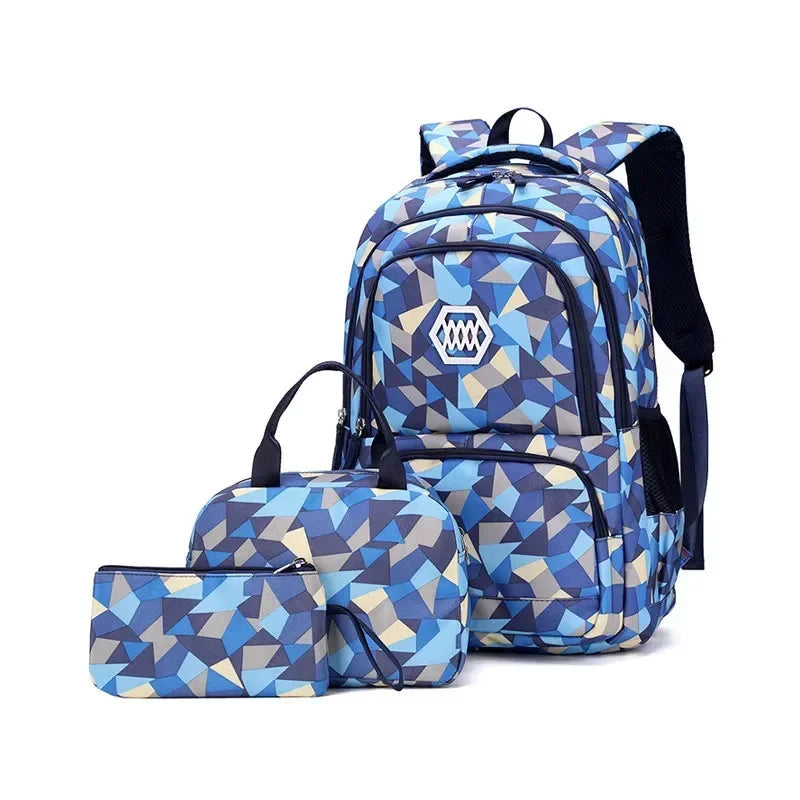 Cartable Scolaire Grande Capacité – Nylon, Taille S & L, 5 Coloris, Ado Fille & Garçon