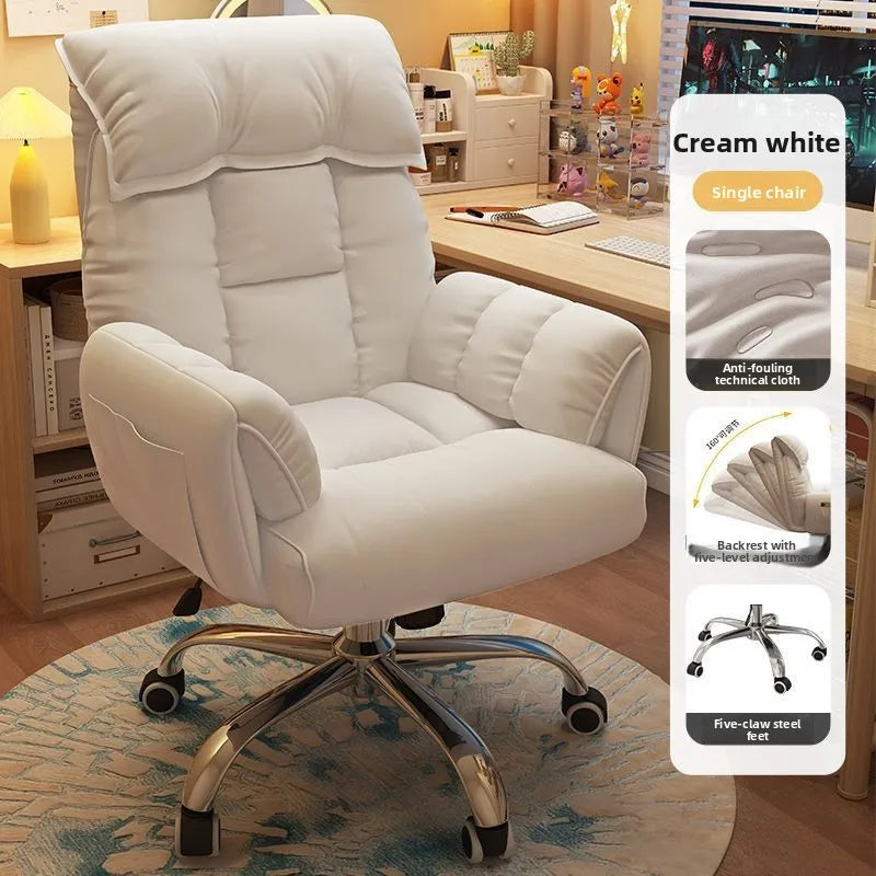 Chaise de Bureau Confortable avec Accoudoirs et Repose-pieds – Inclinable, Hauteur Réglable, 12 Coloris