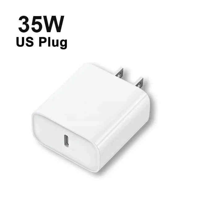 Chargeur Rapide Original PD 35W pour iPhone – USB-C, Compatible iPhone 17/16/15/14/13/12/11, Câble Tressé 1M