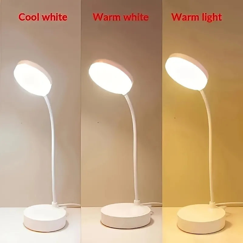Lampe de Bureau LED Flexible Rechargeable – Col de Cygne, 3 Modes de Couleur
