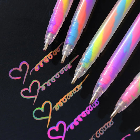 Set 8 Surligneurs Gel Paillетés – Pointe Fine 1,2 mm – Journal Créatif & DIY – 3 Assortiments