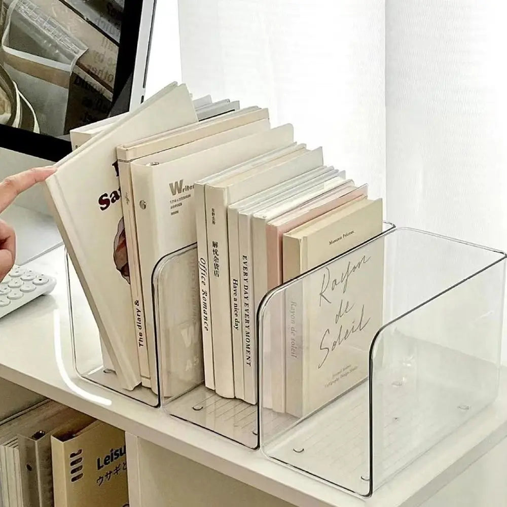 Porte-Livres Transparent Acrylique – Organisateur Bureau en U, Modulable, Maison & Bureau