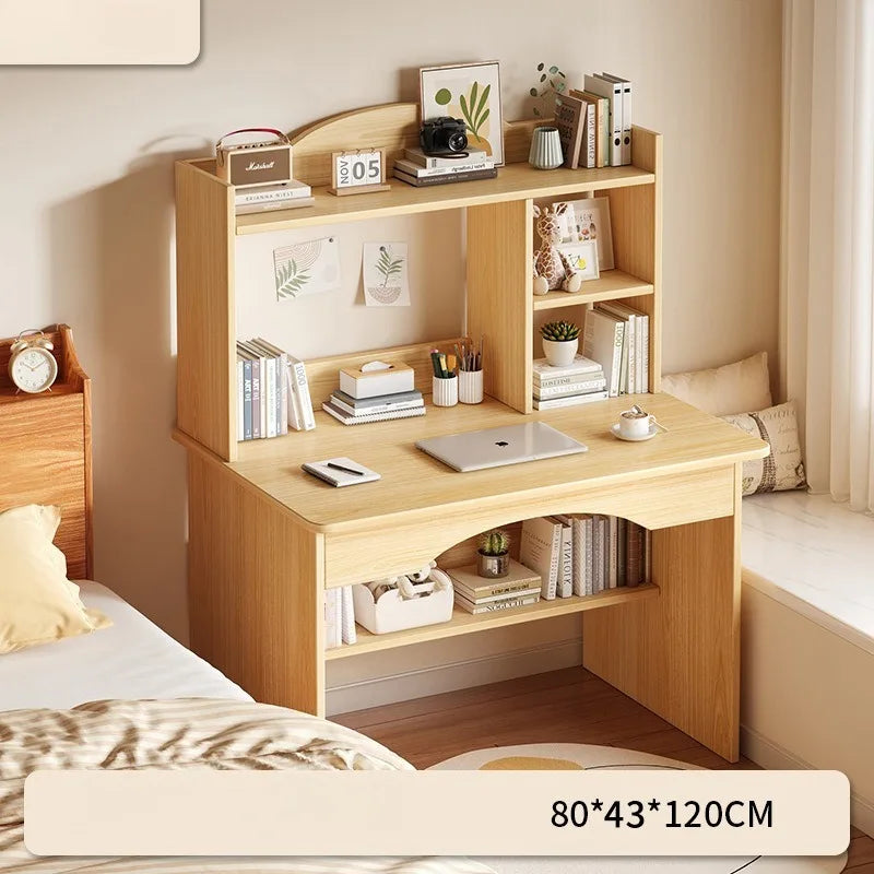 Bureau-Bibliothèque Intégré – Bureau Étudiant avec Rangement, 80 ou 100 cm