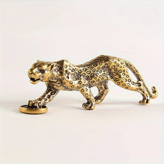 Figurine Panthère Vintage en Laiton – Ornement Déco Bureau Salon Cadeau
