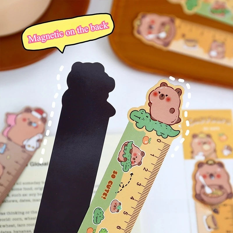 Règle Marque-Page Magnétique Capybara Kawaii – Dessin Créatif, Enfants & École
