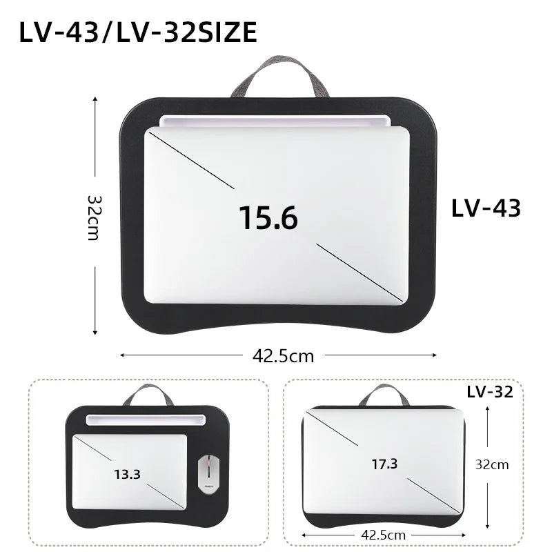 Bureau Laptop Coussin MUMUCC – Table Portable Multifonction, Tapis Souris, Mousse, Plusieurs Coloris