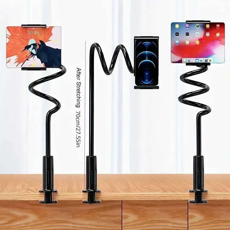 Support Téléphone & Tablette Flexible Bras Articulé – Bureau, Lit & Chevet, Compatible iPad & Smartphone