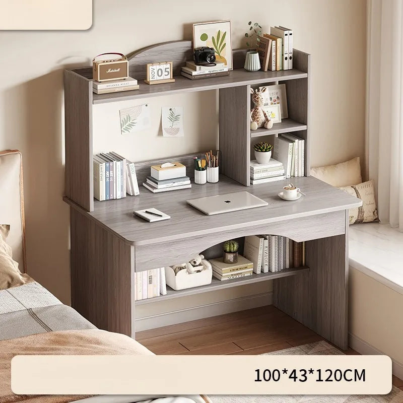 Bureau-Bibliothèque Intégré – Bureau Étudiant avec Rangement, 80 ou 100 cm