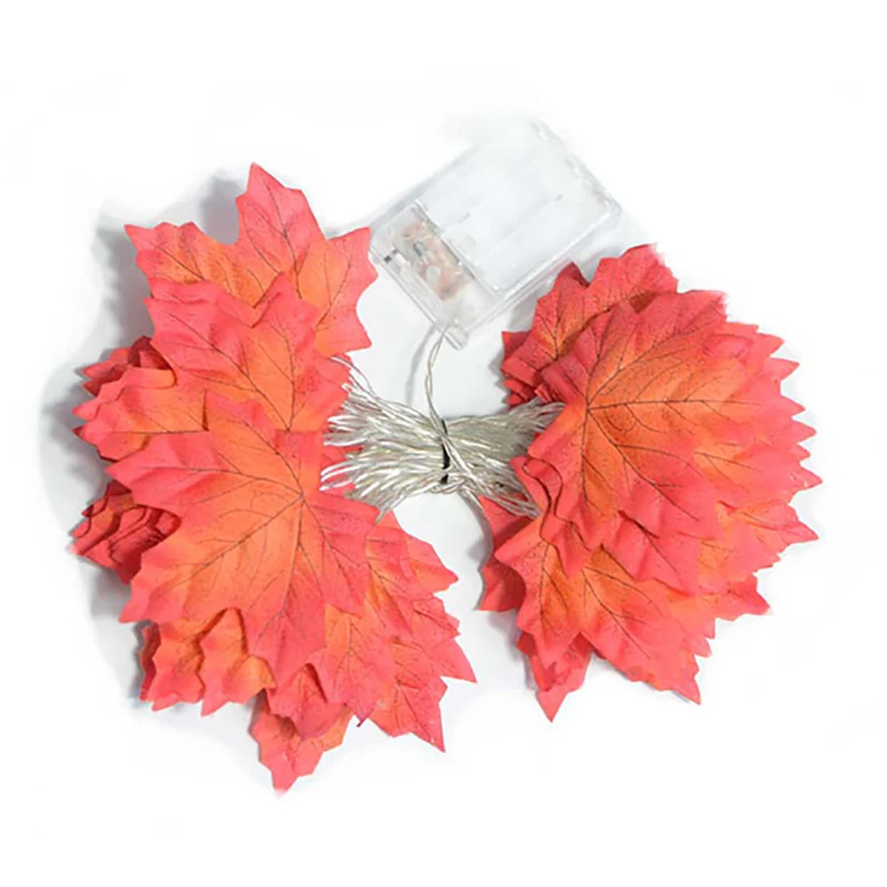 Guirlande LED Halloween Feuilles d’Érable – 2M, 3M ou 6M, USB ou Piles