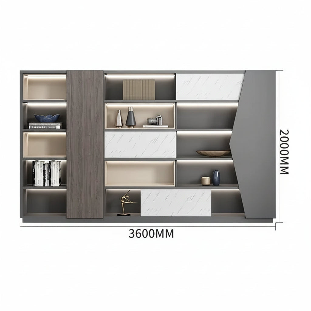 Armoire de Bureau avec Serrure – Bibliothèque Bois Moderne, 5 Niveaux, 15 Modèles