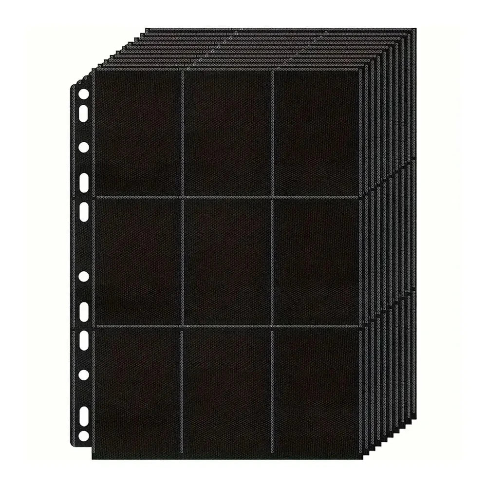 Feuilles de Classeur pour Cartes – 10 Pièces, 9 Pochettes A4, Double Face, 180 Cartes