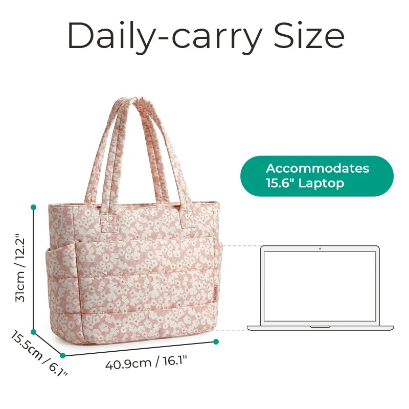 Sac Fourre-Tout BAGSMART Femme – Cabas Matelassé 20L, Travail Voyage École