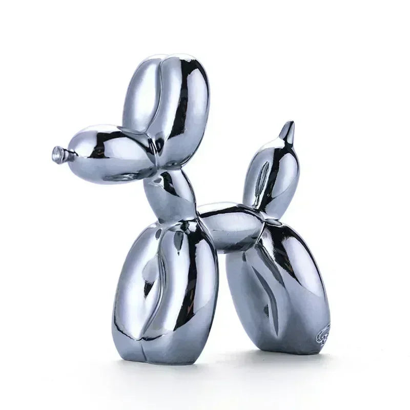 Sculpture Chien Ballon en Résine – Figurine Décorative Style Nordique