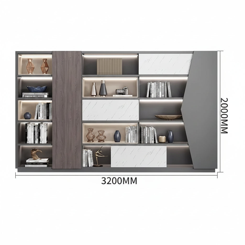 Armoire de Bureau avec Serrure – Bibliothèque Bois Moderne, 5 Niveaux, 15 Modèles