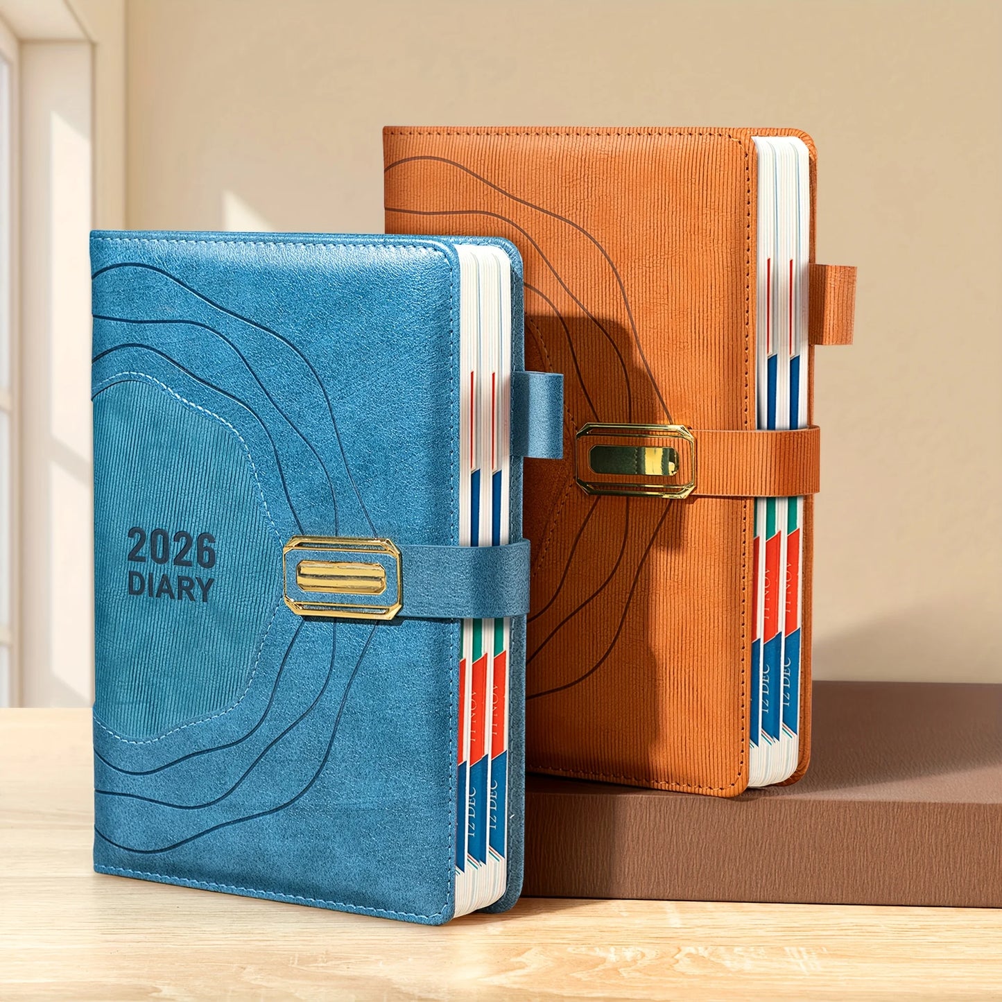 Agenda Planificateur 2026 – Couverture Rigide, Vue Quotidienne – 4 Coloris