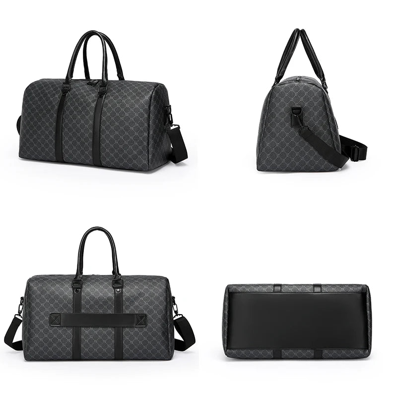 Sac de Voyage Homme Noir – Grande Capacité, Cuir PU, Business & Week-end