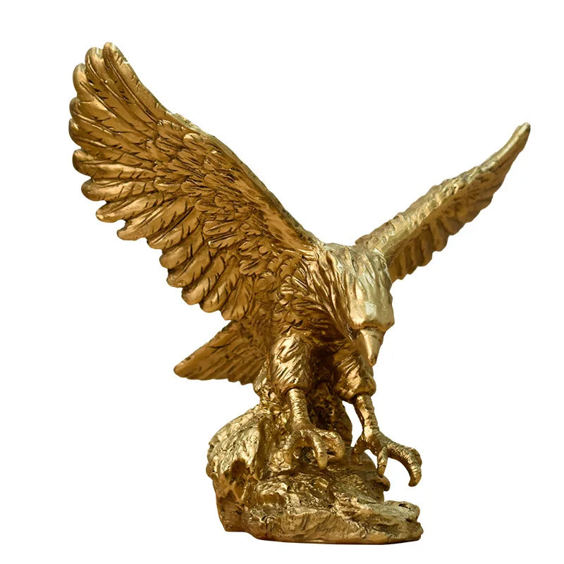 Statue Aigle Doré en Résine – Figurine Décorative Prestige Bureau et Salon