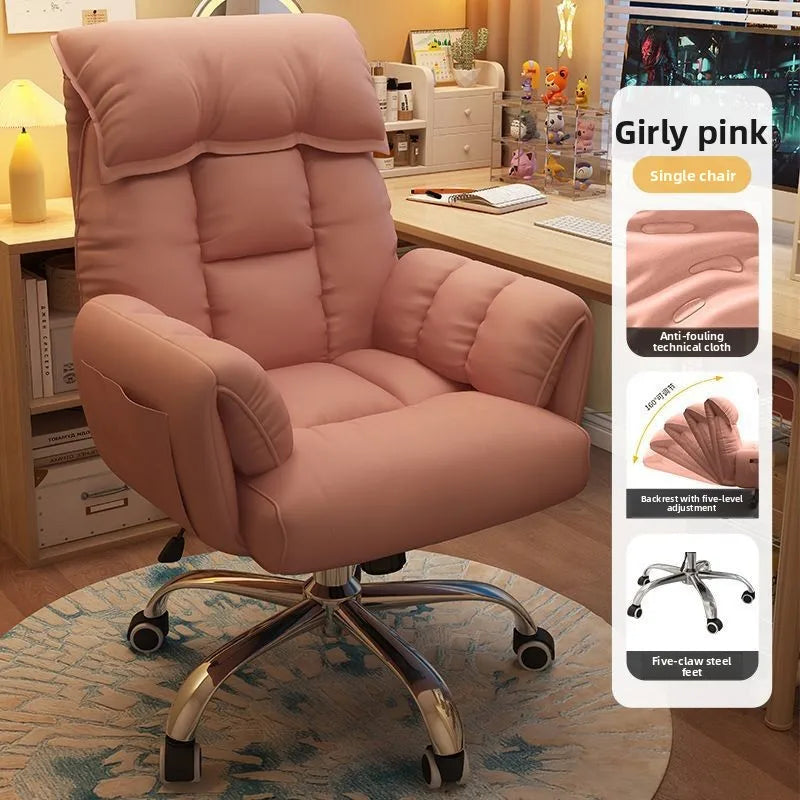 Chaise de Bureau Confortable avec Accoudoirs et Repose-pieds – Inclinable, Hauteur Réglable, 12 Coloris