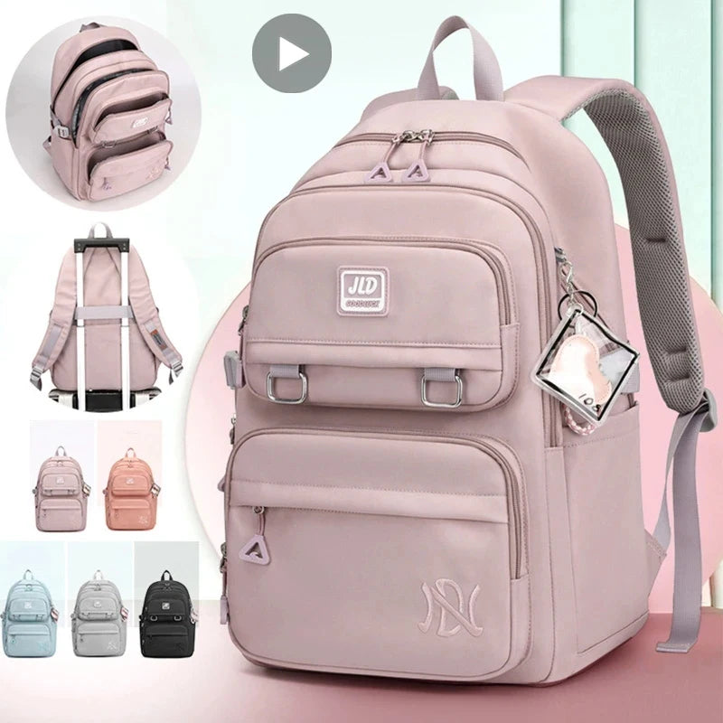 Sac à Dos Scolaire – Grande Capacité, Nylon Léger, Fille & Mixte