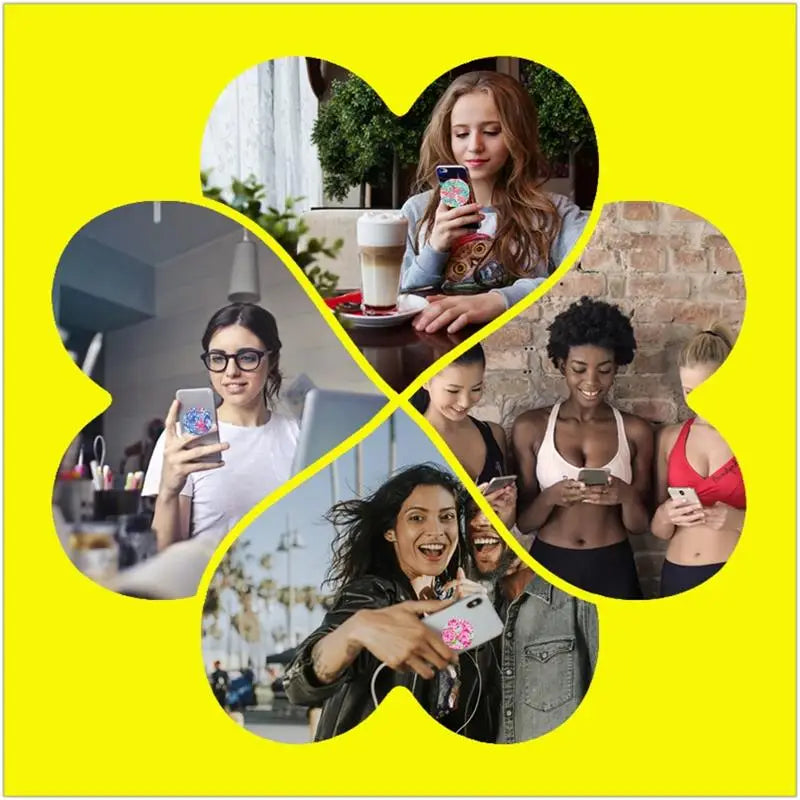 PopSocket Griptok Support Smartphone – Compatible iPhone & Android, Motifs Kawaii, Tenue Confortable