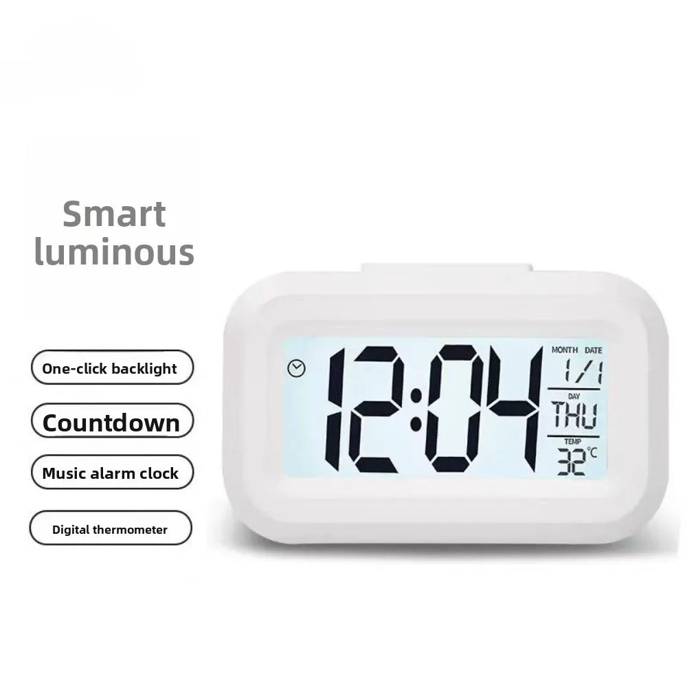 Réveil Digital LED – Horloge Électronique Rétroéclairée, Snooze, Calendrier, Bureau & Maison, 5 Coloris
