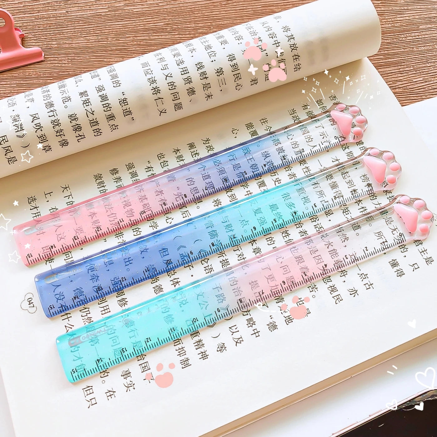 Règle Patte de Chat Kawaii – Plastique, Dessin & École, Accessoire Planner Mignon
