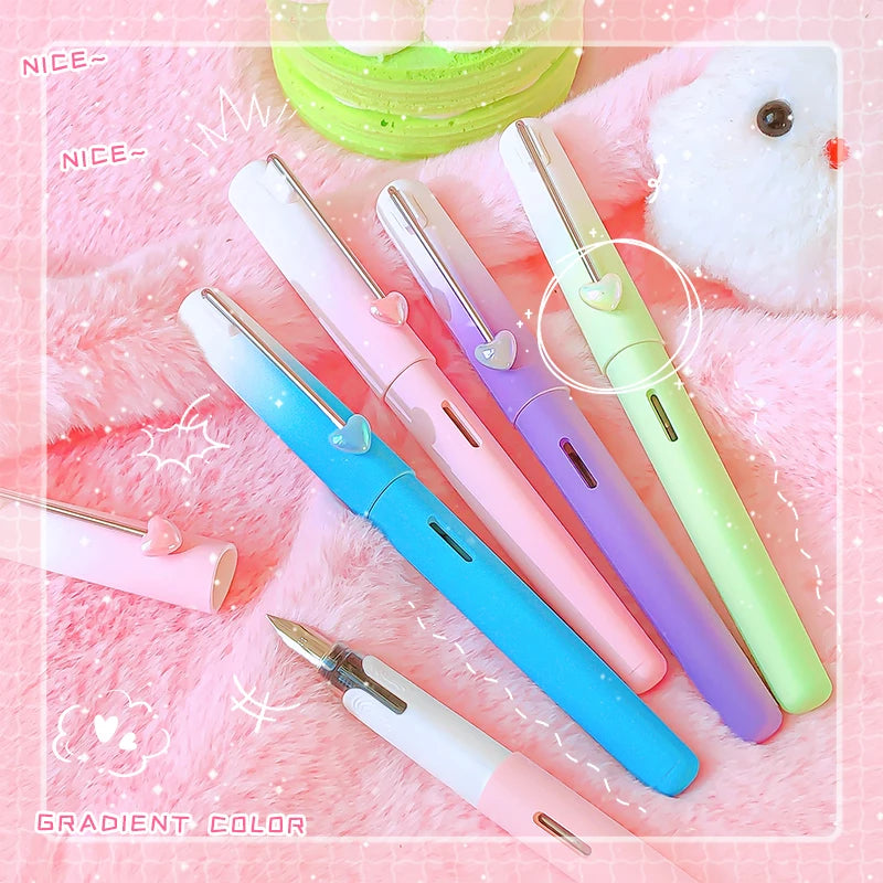 Stylo Plume – Plume Acier EF 0,5 mm, Étudiant & Bureau, 4 Coloris