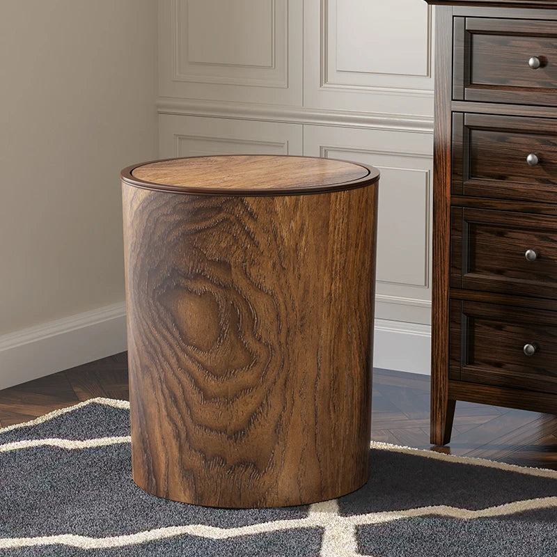 Poubelle Rétro Imitation Bois – Style Vintage Chic, Salon & Bureau