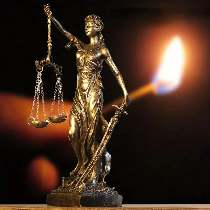 Statuette Déesse de la Justice – Style Rétro Européen, Déco Bureau Salon
