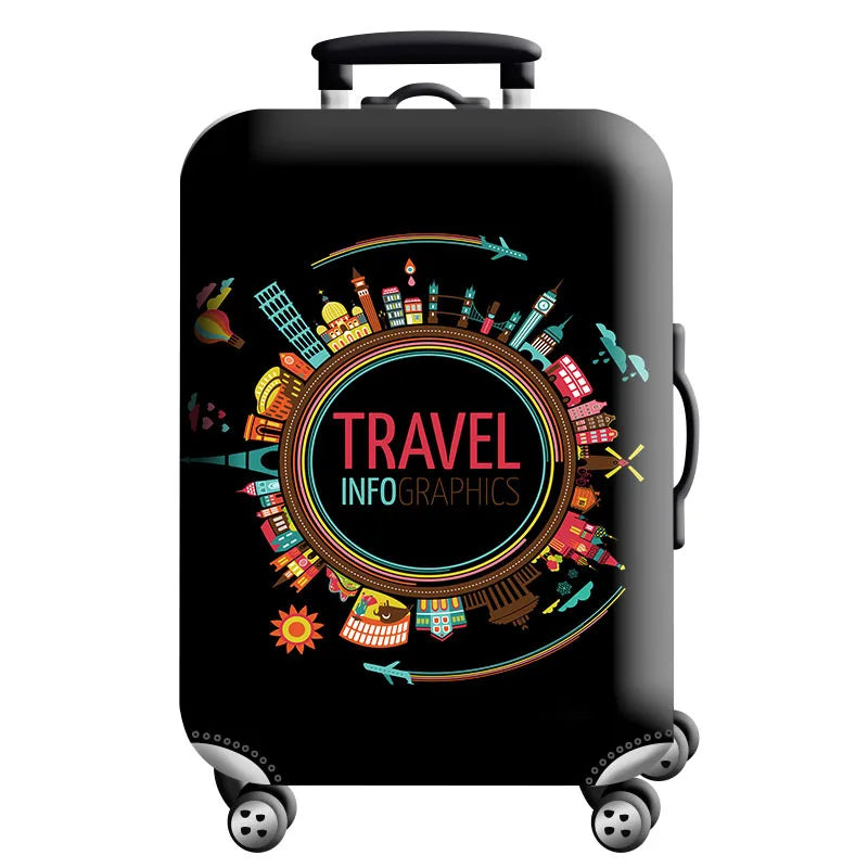 Housse de Protection Valise – Tissu Élastique Lavable, Anti-Rayures, 29 Motifs, Tailles S à XL
