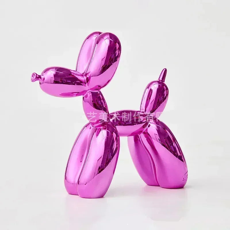 Sculpture Chien Ballon en Résine – Figurine Décorative Style Nordique