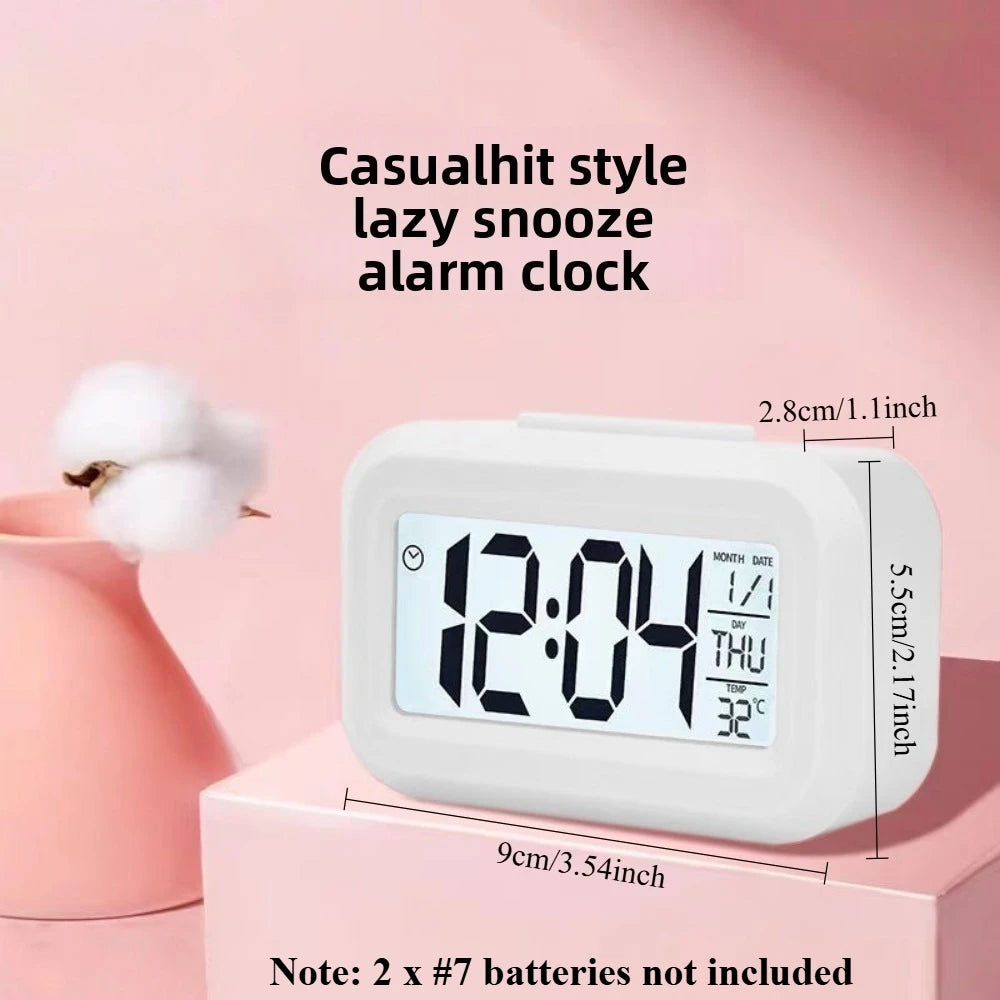 Réveil Digital LED – Horloge Électronique Rétroéclairée, Snooze, Calendrier, Bureau & Maison, 5 Coloris