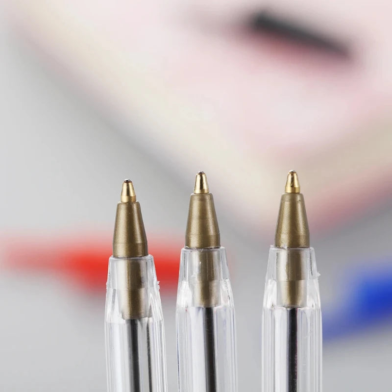 Stylos Bille Confort 1,0 mm – Lot de 10 ou 15, Encre Noire/Bleue/Rouge, Écriture Fluide & Journal
