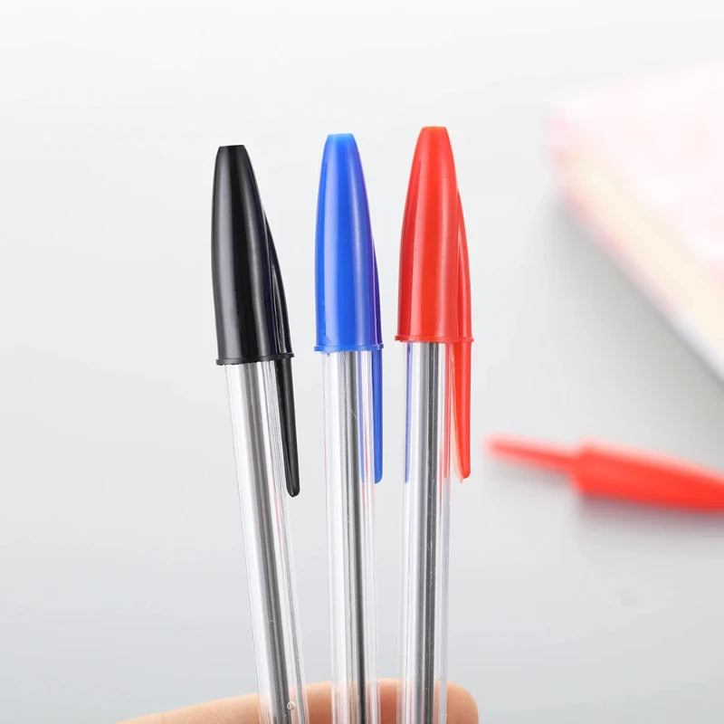 Stylos Bille Confort 1,0 mm – Lot de 10 ou 15, Encre Noire/Bleue/Rouge, Écriture Fluide & Journal