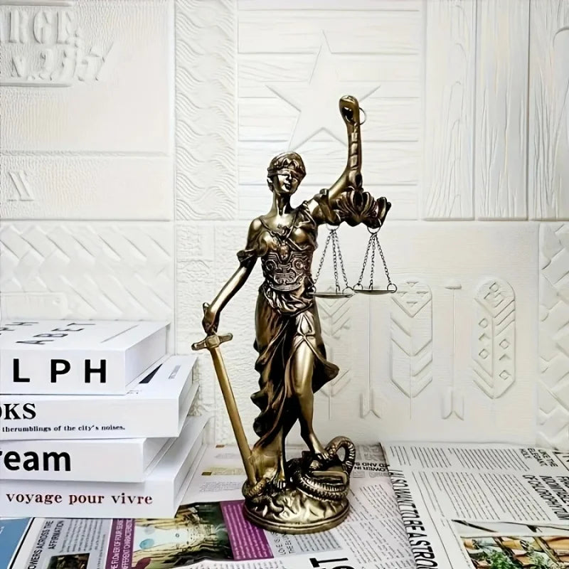 Statuette Déesse de la Justice – Style Rétro Européen, Déco Bureau Salon