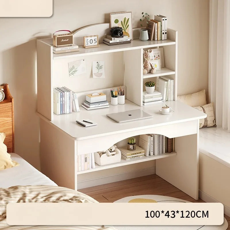 Bureau-Bibliothèque Intégré – Bureau Étudiant avec Rangement, 80 ou 100 cm