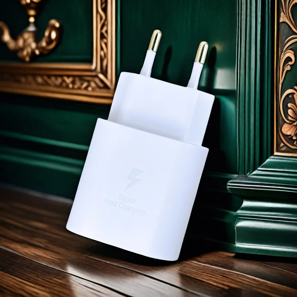 Chargeur Samsung Original 25W USB-C – Charge Super Rapide, Compatible Galaxy A & S Series, Noir & Blanc