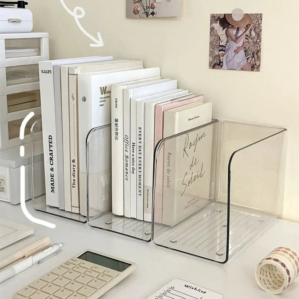 Porte-Livres Transparent Acrylique – Organisateur Bureau en U, Modulable, Maison & Bureau