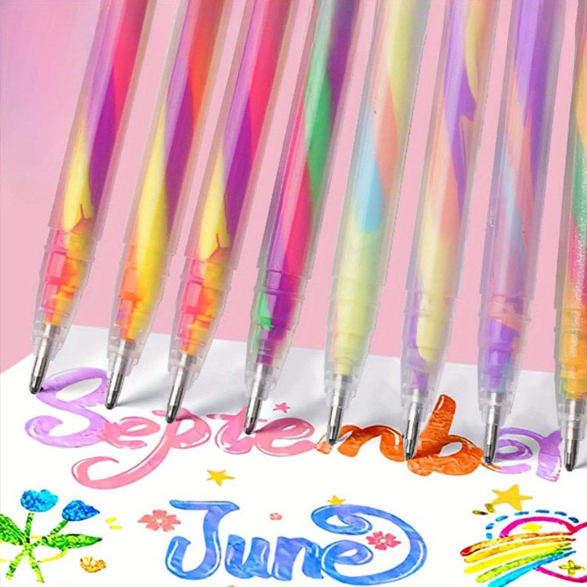 Set 8 Surligneurs Gel Paillетés – Pointe Fine 1,2 mm – Journal Créatif & DIY – 3 Assortiments