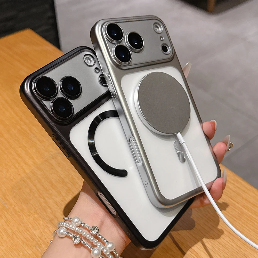Coque iPhone 17 Luxe Mate Translucide Magnétique – Compatible MagSafe, iPhone 17 / Pro / Pro Max / Air