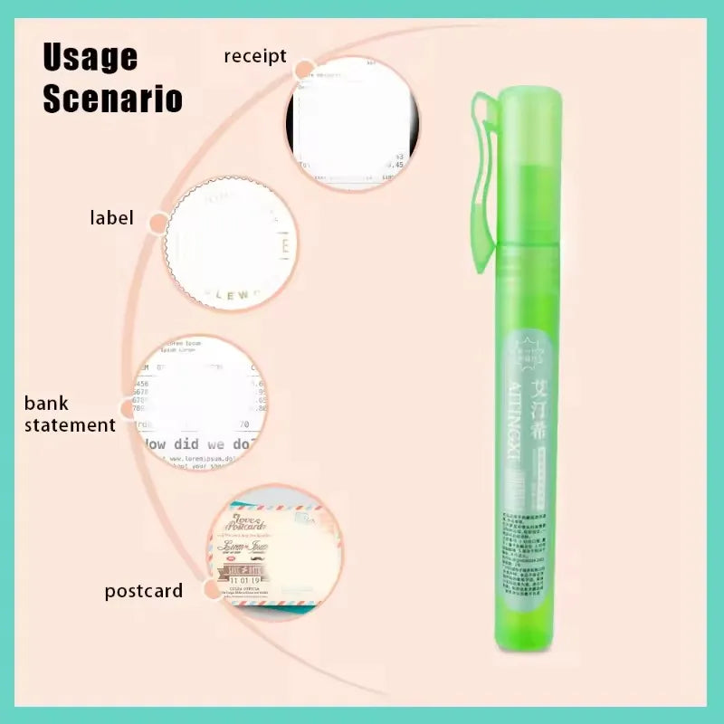 Stylo Spray Effaceur de Données Confidentielles – Protection Vie Privée, Papier Thermique, Portable
