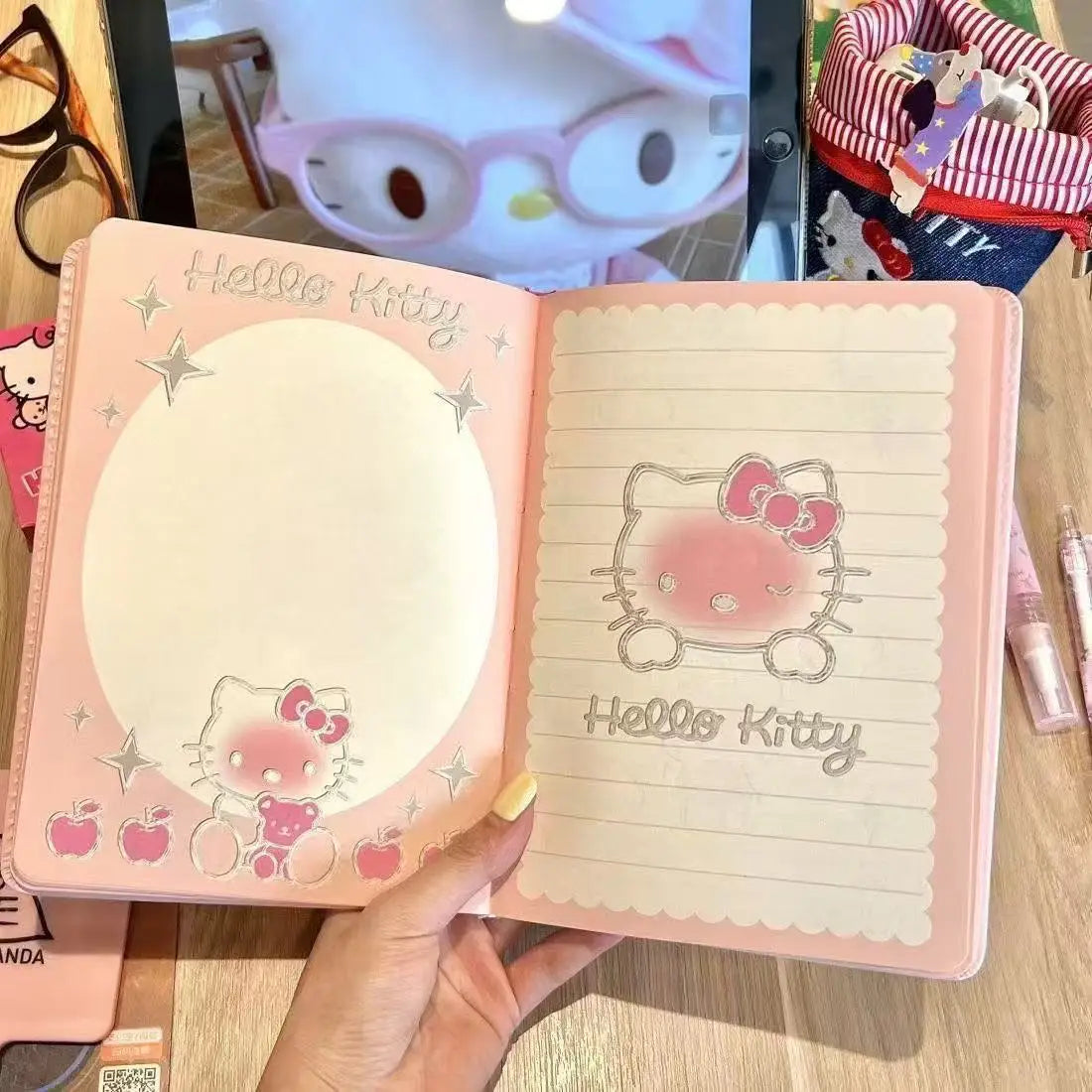 Cahier A6 Hello Kitty – Journal Étudiant Kawaii – Pages à Colorier – Papeterie Mignonne