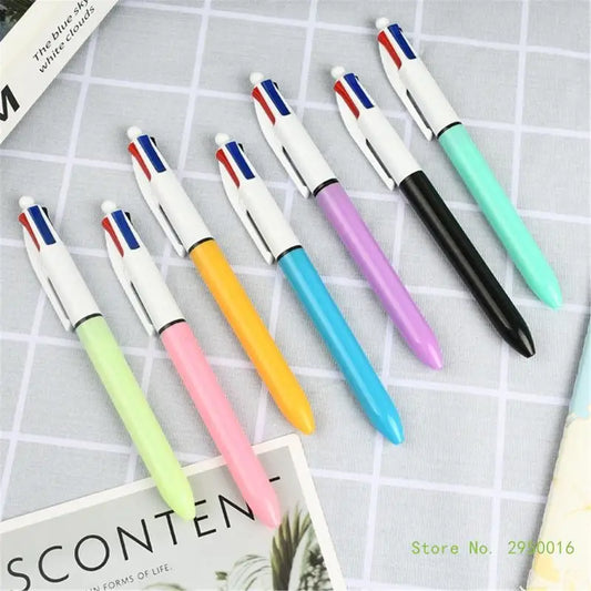 Stylo à Bille Rétractable 4 Couleurs en 1 – Lot de 5, École & Bureau